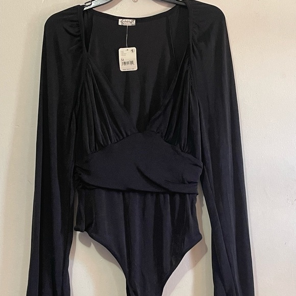 NWT Intimately Free People Top Bodysuit Wrap Black Medium - Picture 14 of 16